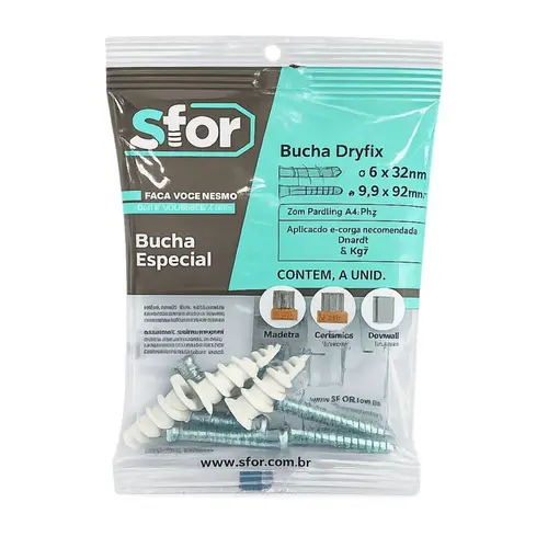 PARAFUSO A/A PHS 3,9X32 + BUCHA DRYFIX 4 PC