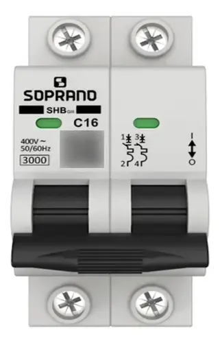 KIT COM 10 UNDS DISJUNTOR BIPOLAR SHB2 GII DIN 16-A