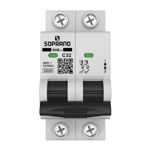 KIT COM 10 UNDS DISJUNTOR BIPOLAR SHB2 GII DIN 32-A