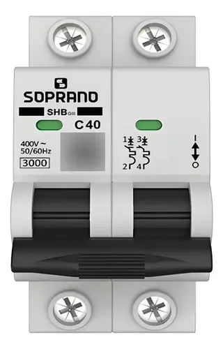 KIT COM 10 UNDS DISJUNTOR BIPOLAR SHB2 GII DIN 40-A