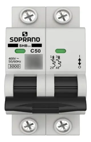 KIT COM 10 UNDS DISJUNTOR BIPOLAR SHB2 GII DIN 50-A