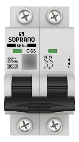 KIT COM 10 UNDS DISJUNTOR BIPOLAR SHB2 GII DIN 63-A