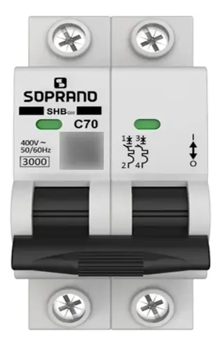KIT COM 10 UNDS  DISJUNTOR BIPOLAR SHB2 GII DIN 70-A