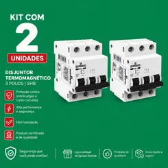 KIT COM 2 UNDS DISJUNTOR TRIPOLAR DIN 10-A