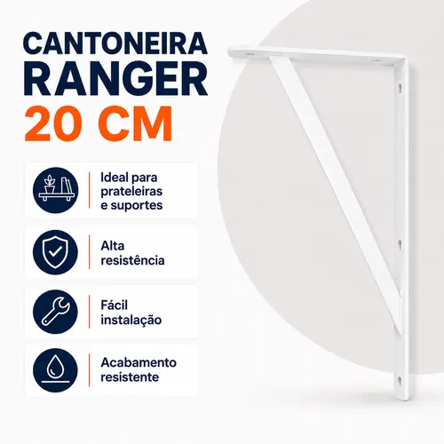 KIT COM 10 UNDS  CANTONEIRA BRANCA 20 CM
