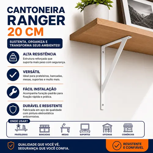KIT COM 10 UNDS  CANTONEIRA BRANCA 20 CM