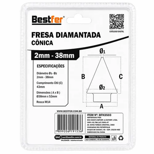 FRESA DIAMANTADA CONICA M14