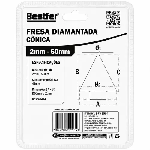 FRESA DIAMANTADA CONICA M14