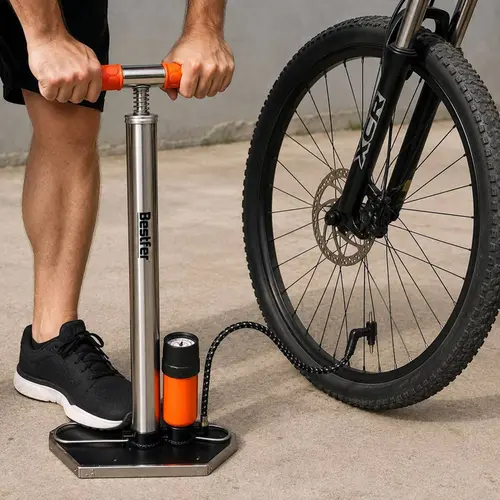 BOMBA DE BICICLETA C/MANO PUNHO METAL EMB (PE METAL) 59CM