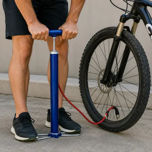 BOMBA DE BICICLETA (APOIO DUPLO PARA OS PES) 57CM