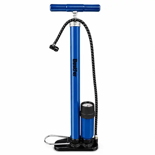 BOMBA DE BICICLETA C/MANOMETRO C/ADAPT P BICO FINO 60CM