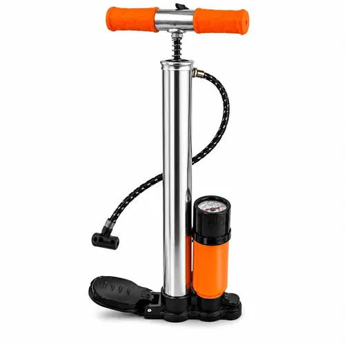 BOMBA DE BICICLETA C/MANO PUNHO METAL EMB (PE PRETO) 59CM