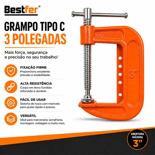 GRAMPO SARGENTO TIPO C FUNDIDO