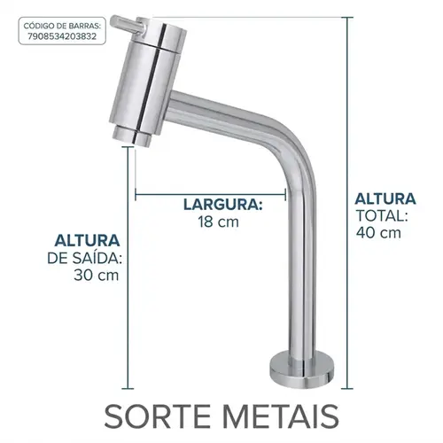 TORNEIRA DE BANCADA PARA LAVATORIO LINK 45GRAUS METAL CROMADA