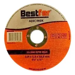 DISCO CORTE P/FERRO/INOX 115X1.2X22.2MM 4 1/2X7/8