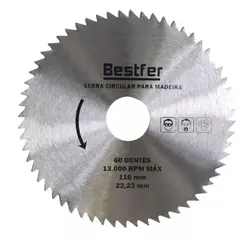 DISCO P/ SERRA MADEIRA AÇO CARBONO 72 DENTES 4 1/2