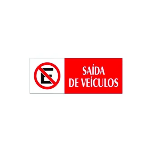 SAIDA DE VEICULOS PEQUENO VERMELHA PL EM PS 20 X 7CM 1UN