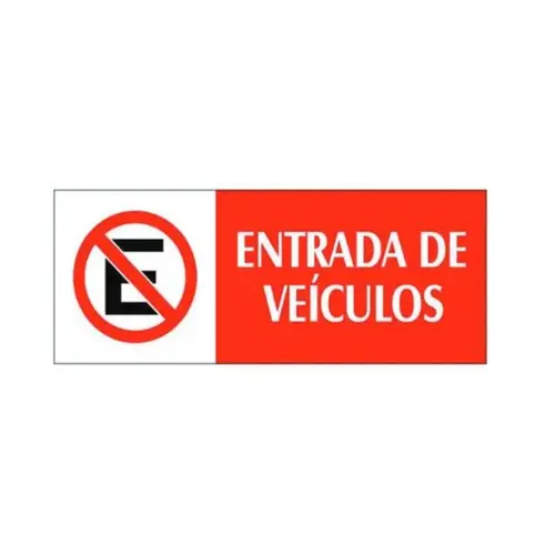 ENTRADA DE VEICULOS PEQUENO VERMELHA PL EM PS 20 X 7CM 1UN