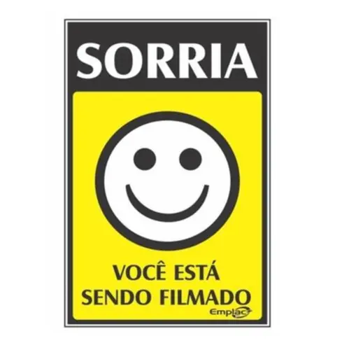 SORRIA VOCE ESTA SENDO FILMADO AMARELA MX PL EM PS 30 X 20CM 1UN