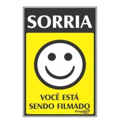 SORRIA VOCE ESTA SENDO FILMADO AMARELA MX PL EM PS 30 X 20CM 1UN