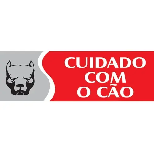 CUIDADO COM CAO  PEQUENO VERMELHA PL EM PS 20 X 7CM 1UN