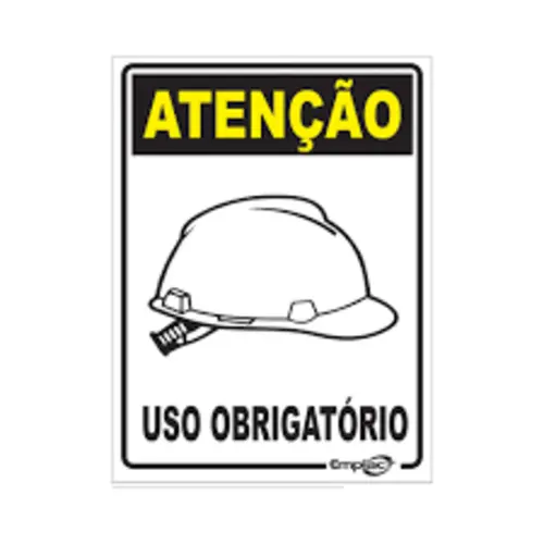 USO OBRIGATORIO DE CAPACETE E.P.I. PL EM PS 20 X 15CM 1UN