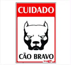 CUIDADO C/ O CAO BRAVO VERMELHA MX  PL EM PS 30 X 20CM 1UN