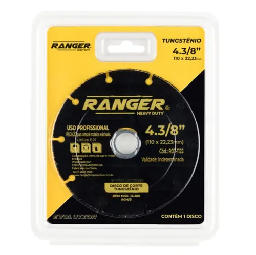DISCO DE CORTE TUNGSTENIO 110MM X 22,23MM (4.3 8 X 7 8 )
