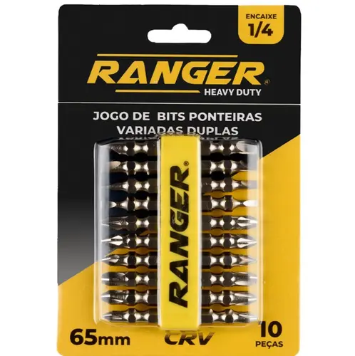 JOGO BITS PONTEIRAS VARIADAS DUPLAS CRV 65MM C 10PCS