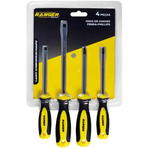 JOGO DE CHAVES FENDA-PHILLIPS RANGER 6 PCS CABO EMBORRACHADO