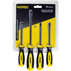 JOGO DE CHAVES FENDA-PHILLIPS RANGER 6 PCS CABO EMBORRACHADO