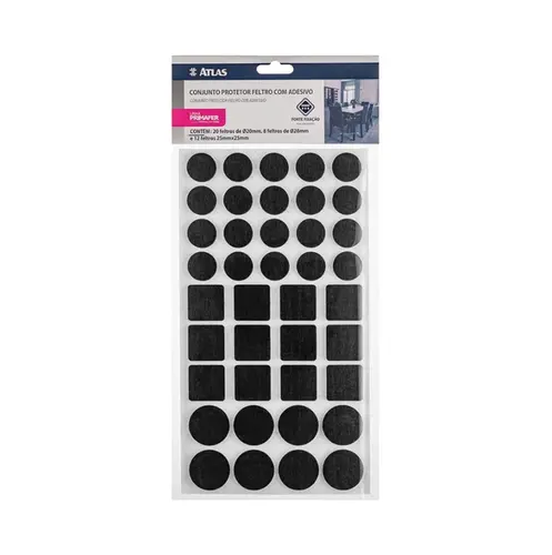 FELTRO CONJ PROTETOR ADESIVO 40PCS FELTRO