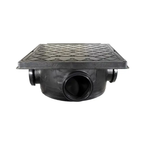 CAIXA DE INSPECAO TAMPA QUADRADA 40X40 PRETO REFORÇADA