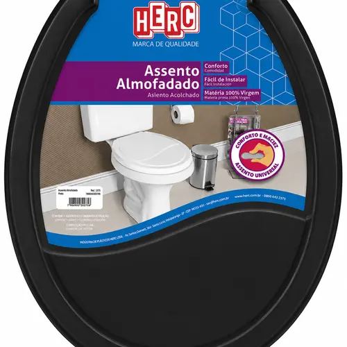 ASSENTO SANITÁRIO ALMOFADADO OVAL