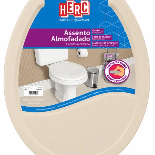 ASSENTO SANITÁRIO ALMOFADADO OVAL