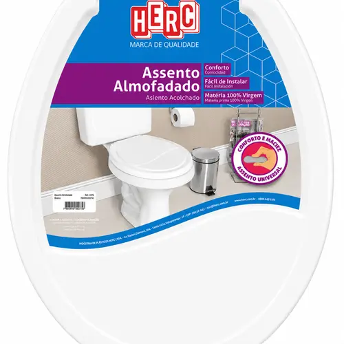 ASSENTO SANITÁRIO ALMOFADADO OVAL
