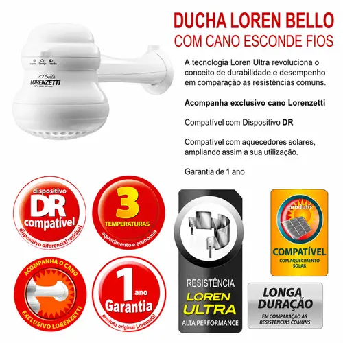 CHUVEIRO LOREN BELLO C/ CANO