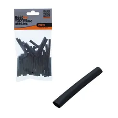 TUBO TERMO RETRATIL PRETO 4MM X 45MM 50PCS