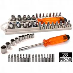 JOGO DE CHAVE COM BITS 28PCS