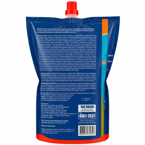 CLARIFICANTE NEOFLOC 900ML SACHE